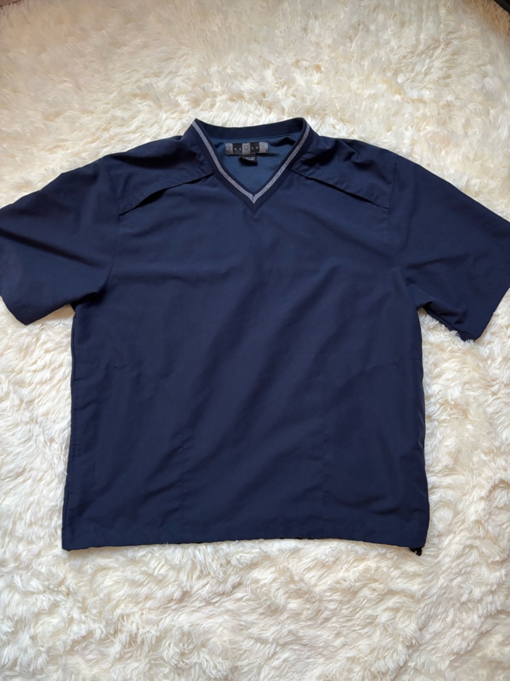 Nike Golf Men’s V-Neck Pullover Wind Shirt Navy Blue Size Large